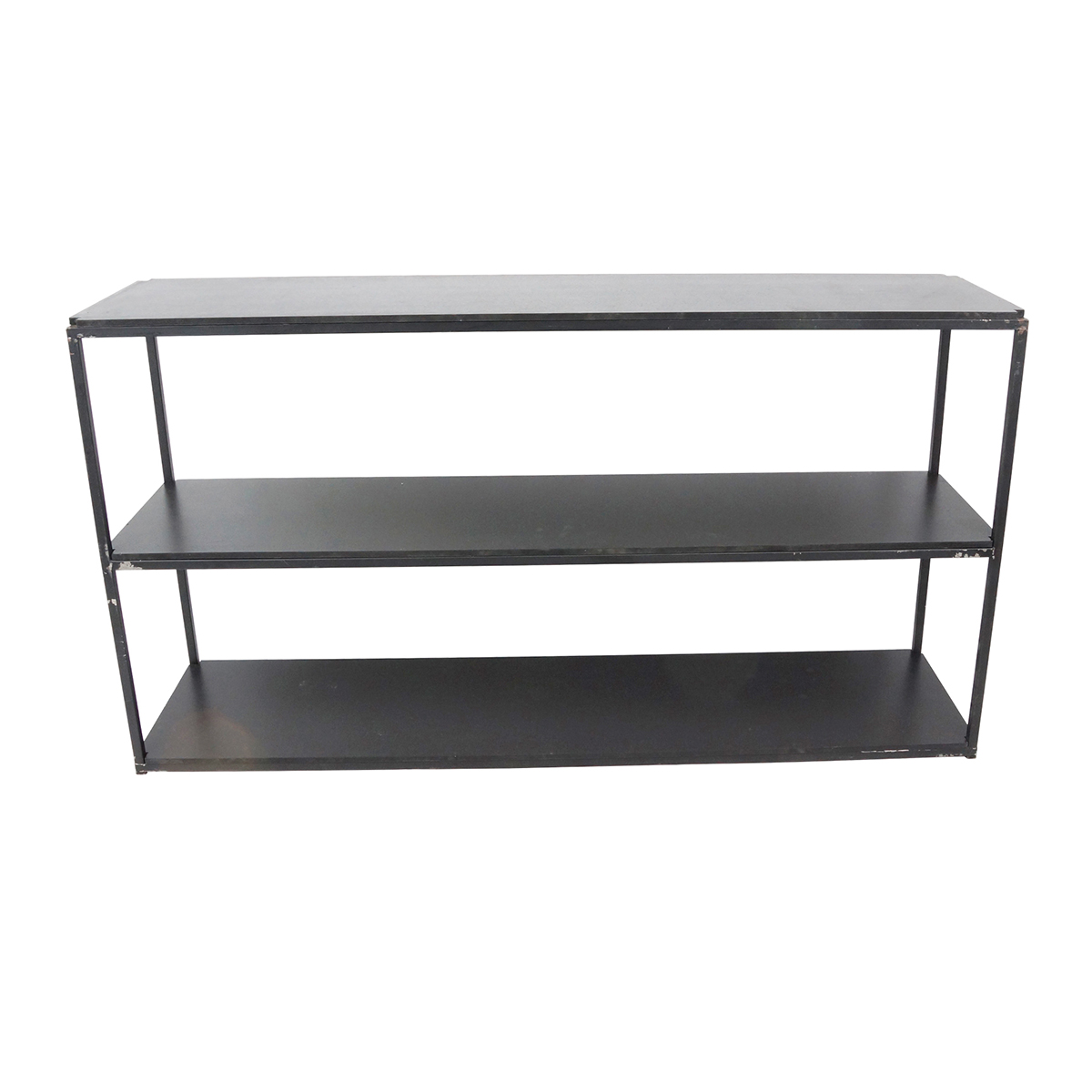 Black metal frame shelving unit