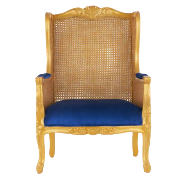 Fauteuil chair blue Velvet/Gold