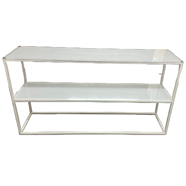 White shelves metal