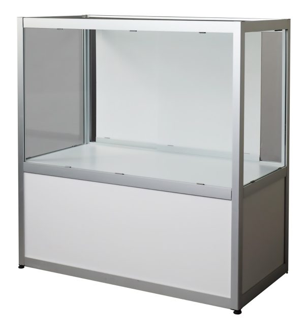 Glass display case white