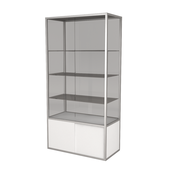 Glass shelving display white