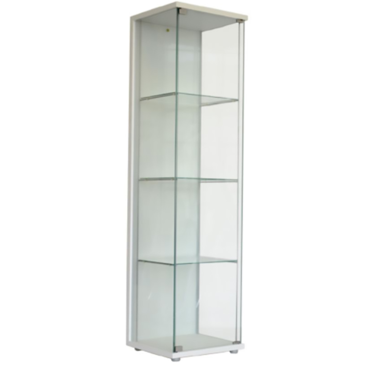 Glass tower showcase white