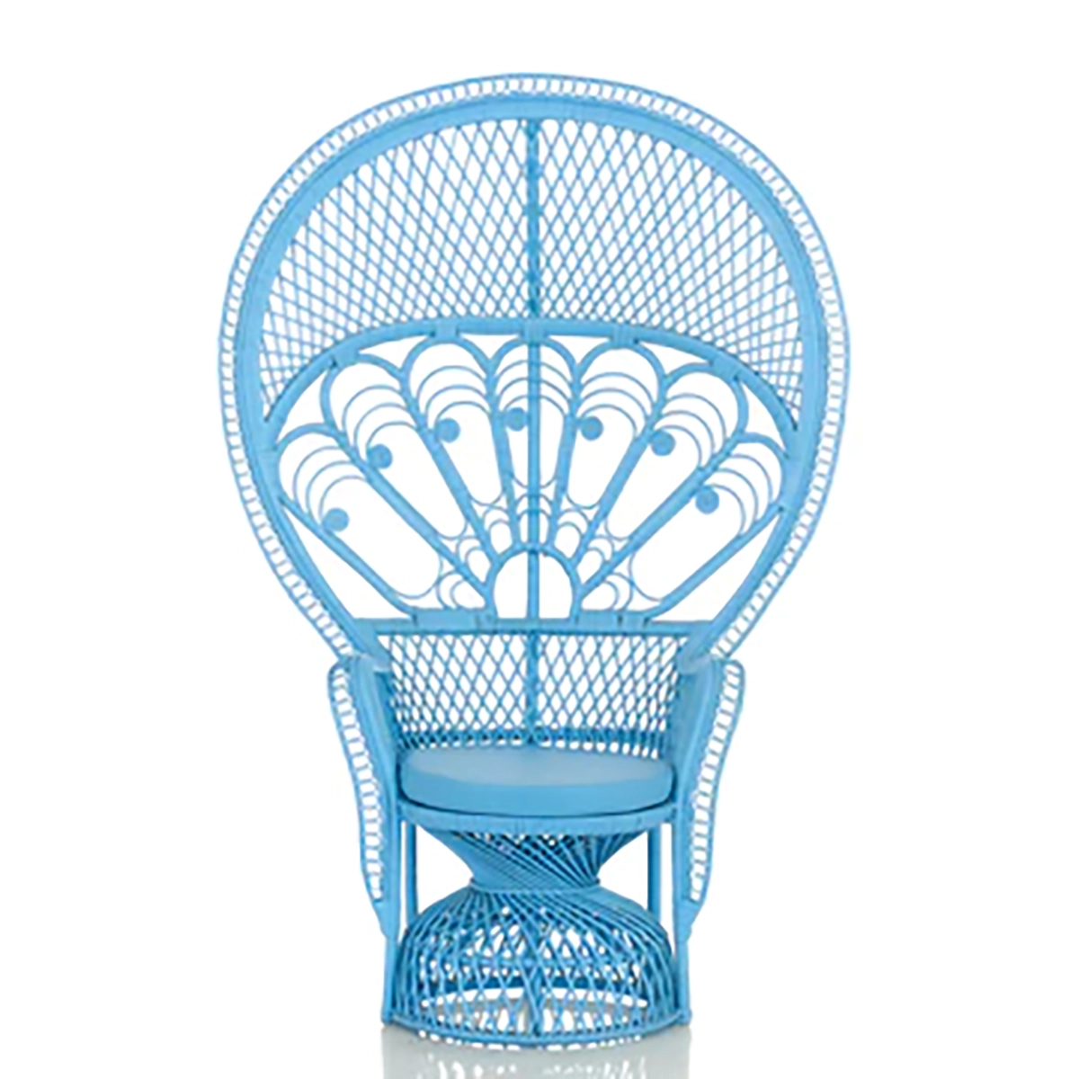 Peacock rattan chair blue