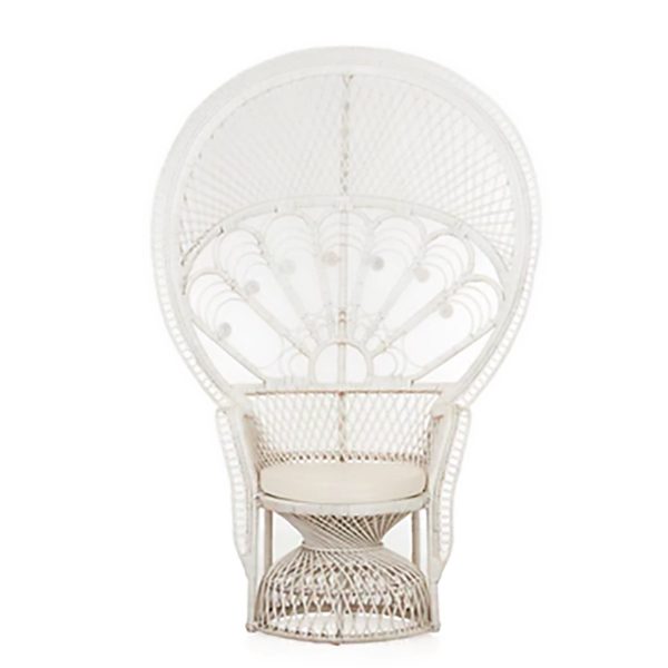 Peacock rattan chair white