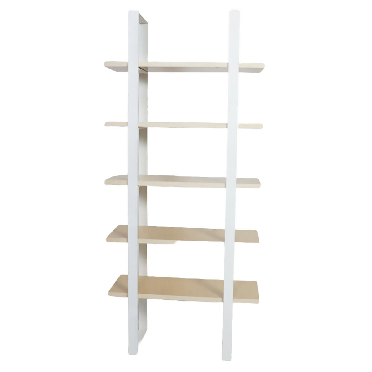 White metal frame shelves